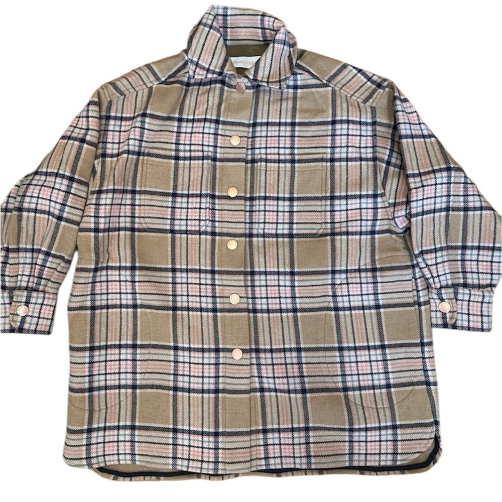 See by Chloé Wool Blend Plaid Jacket